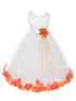 Girls Ivory Multi Color Satin Floral Petal Flower Girl Dress 2T-14 - SophiasStyle.com